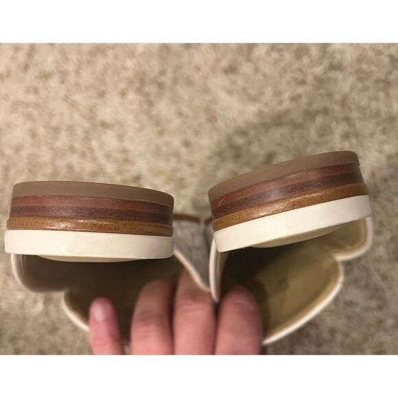 MICHAEL KORS SHOES MULES SLIP ONS WOMEN SIZE 6.5 Cream color with MK LOGO - Picture 9 of 9